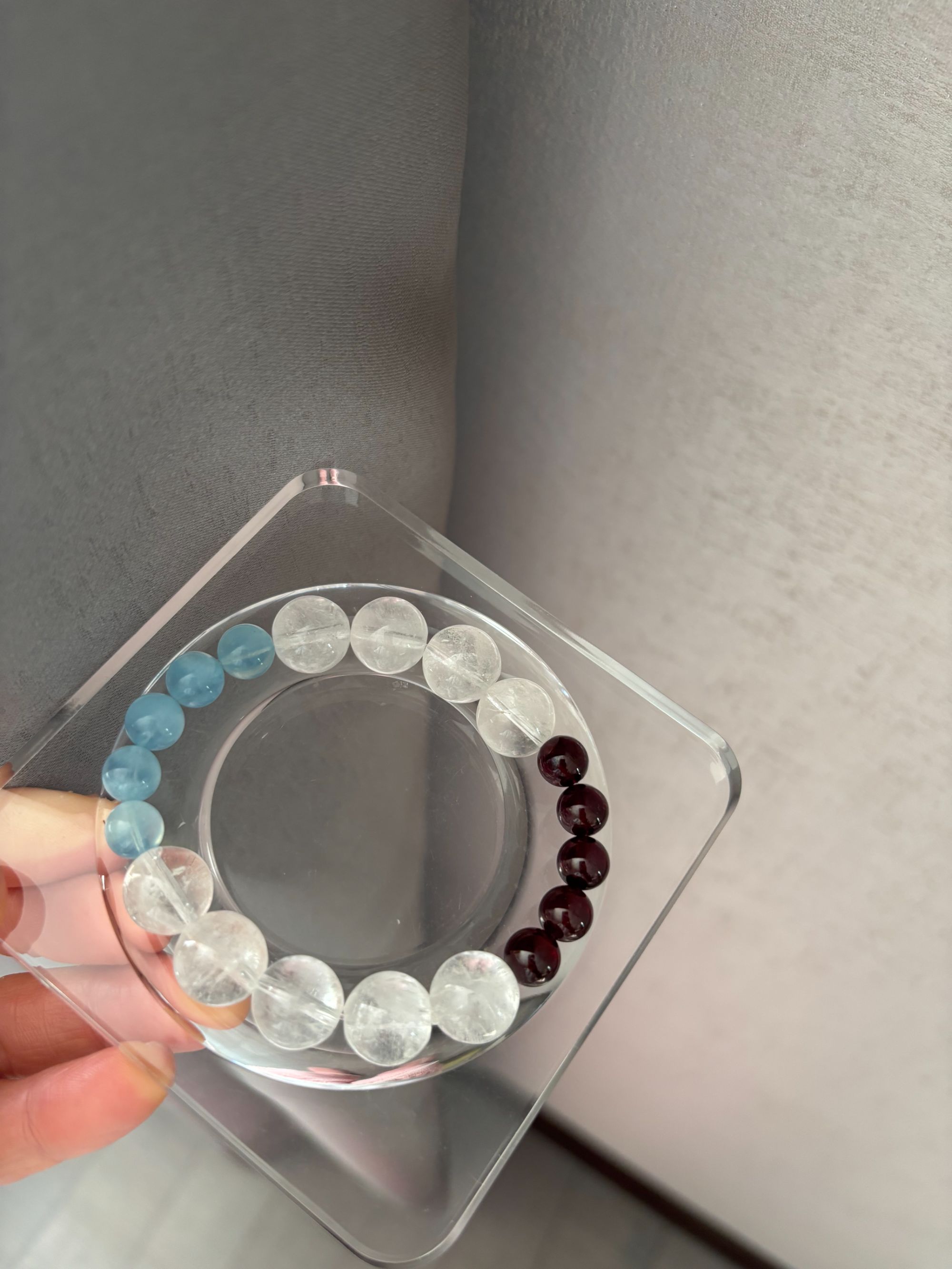 设计款石榴石与海蓝宝水晶/平静与勇气