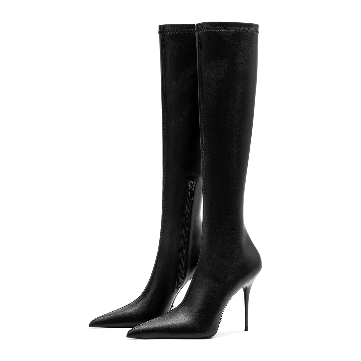 尖头长筒靴女2025秋冬新款黑色气质侧拉链细跟高跟鞋靴子