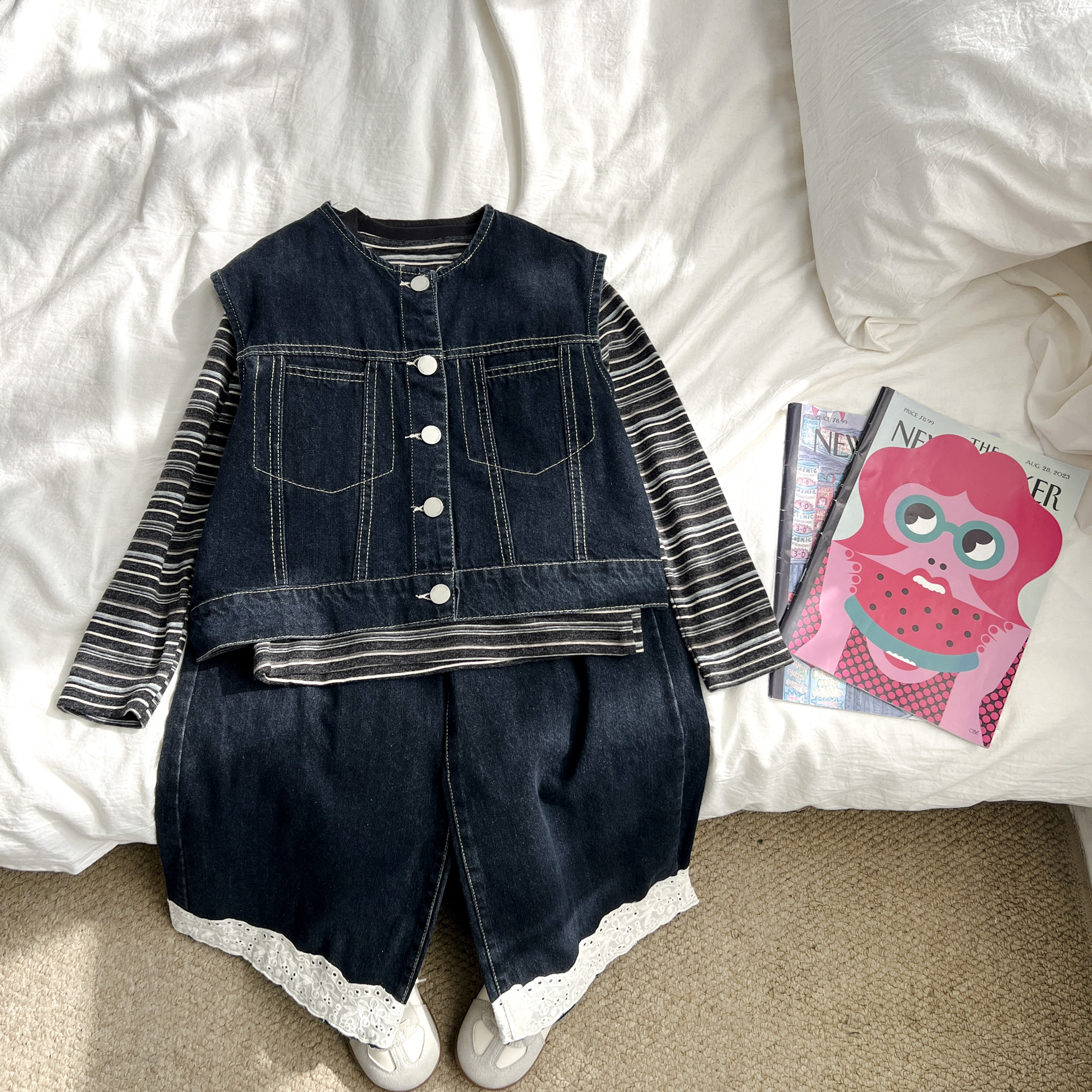 【原版】女童秋装2025新款韩版休闲三件套AKTQW55011