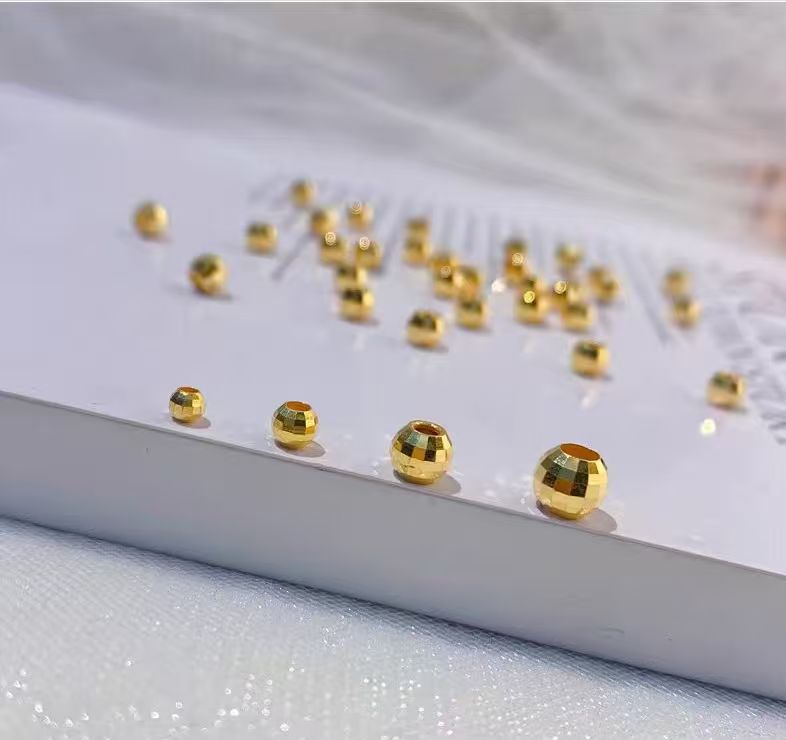 18K 带证书卡4mm镭射珠DIY配件 （拍10送1）