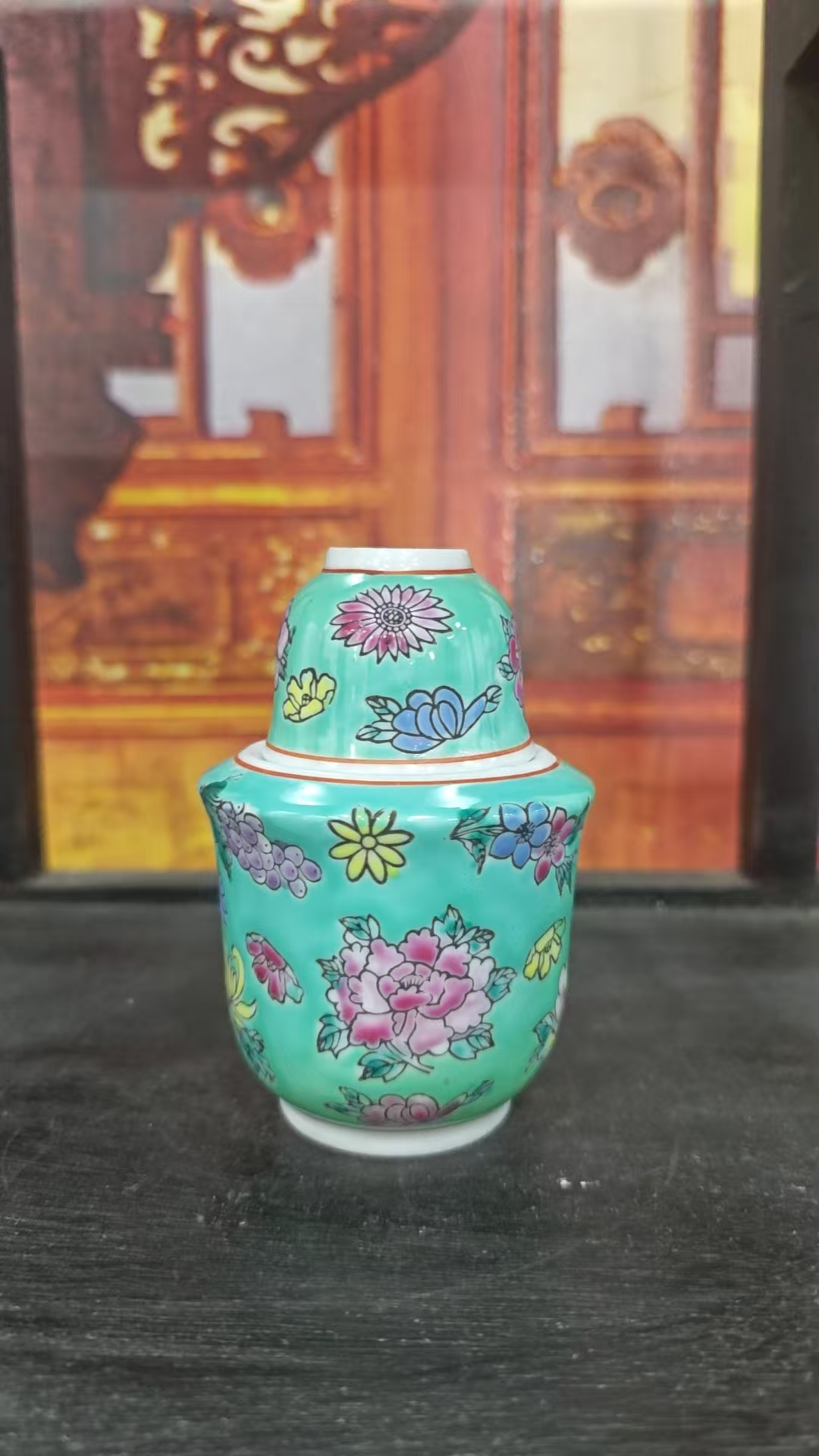 D003景德镇陶瓷摆件绿温酒器