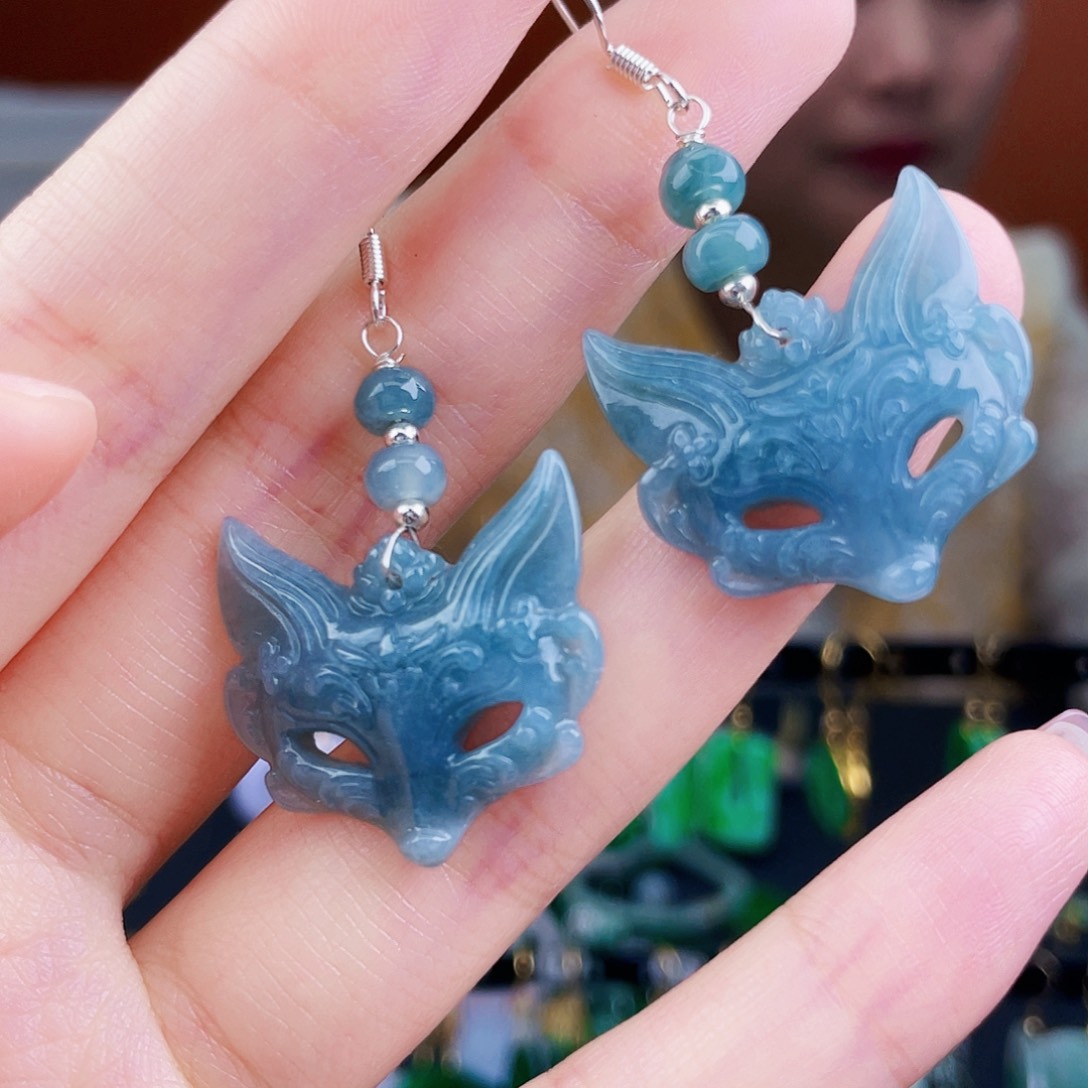 翡翠未镶嵌耳饰饰品