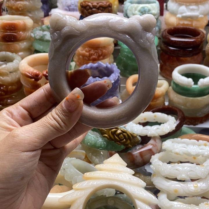 夢***影查罗石未镶嵌手镯