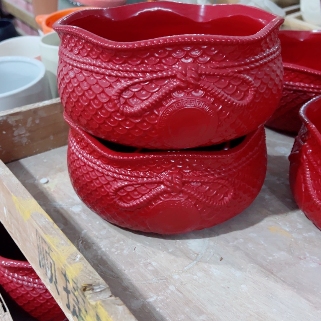 有孔，陶瓷花盆满10米包邮发货