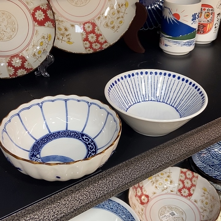 春***天瓷片日本进口两只钵苍和双环