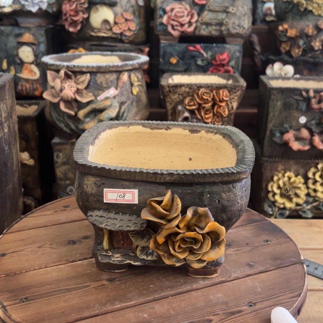 红陶寒*青藤多肉花盆