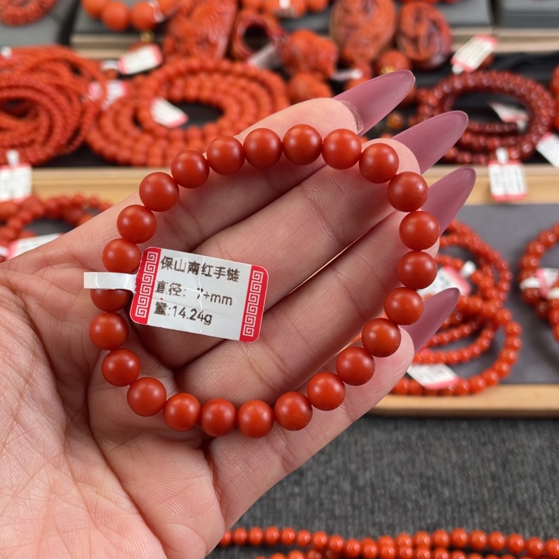 桃***_南红玛瑙未镶嵌7➕保山南红单圈