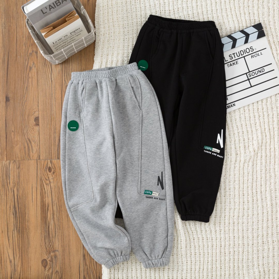 男童加绒冬季长裤休闲运动裤新款潮女童中大童裤子冬款1452443