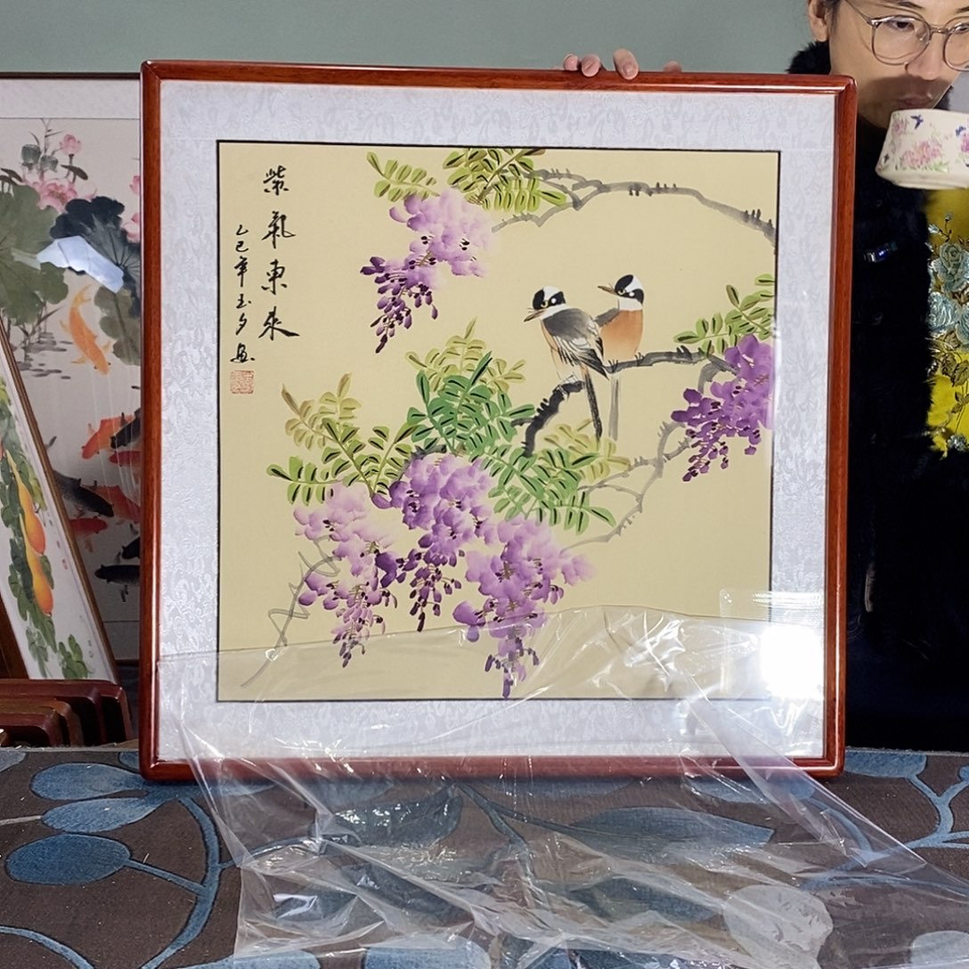 国画62✖️62手写手绘带框包邮国画作品