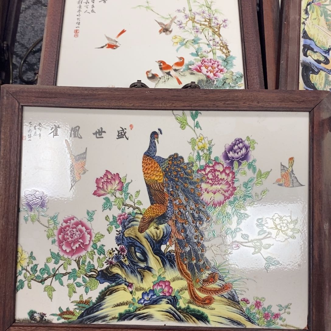 瓷片景德镇瓷板画柴窑烧制37*28