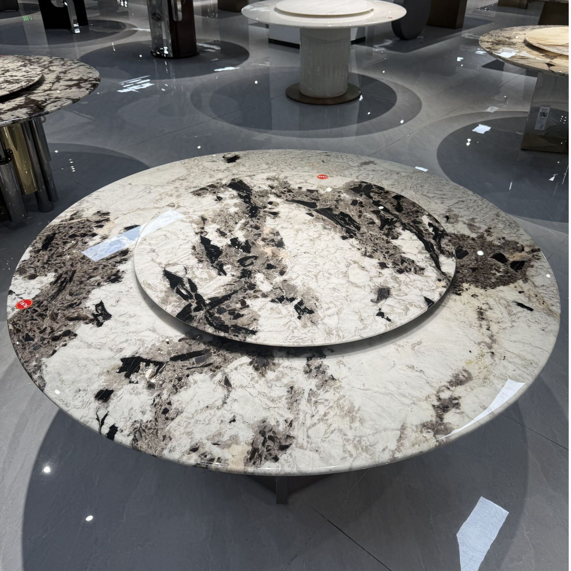 天然奢石金孔雀餐桌