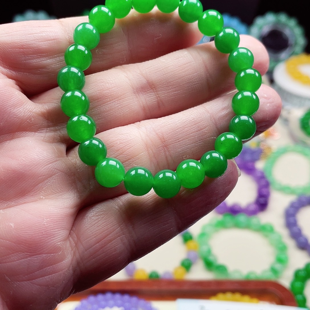 翡翠未镶嵌颈饰卡8翡翠珠链男女款09