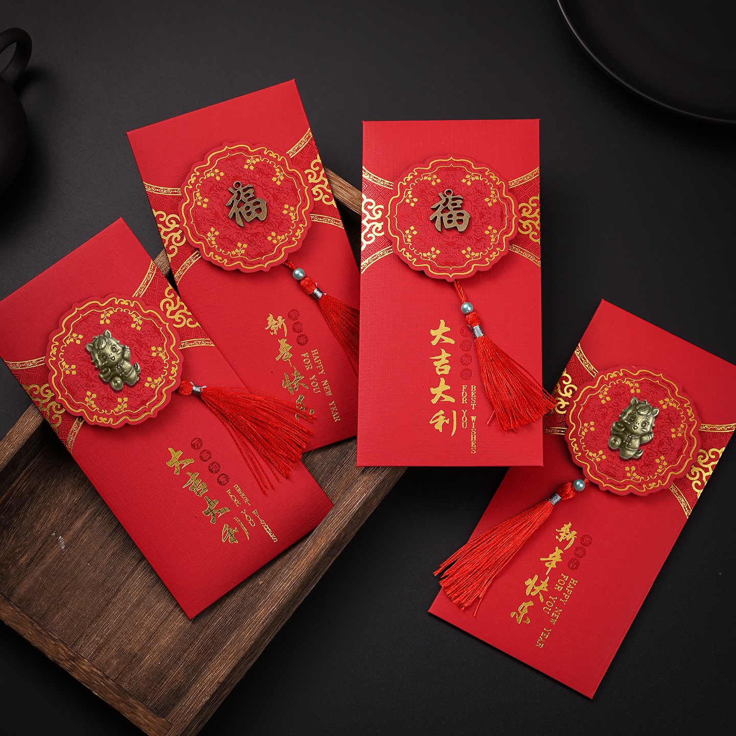 马年红包封2026卡通新年大吉大利红包过年压岁钱中国风春节利是封