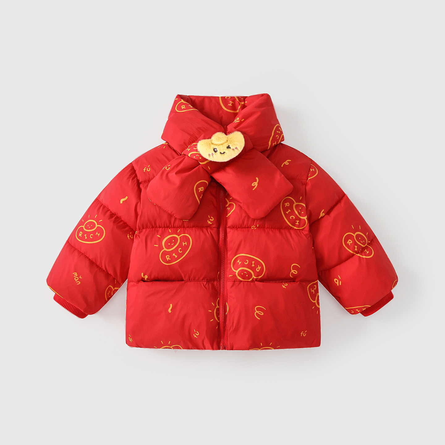 儿童棉服冬装新款男童拜年服夹棉加厚女宝宝新年过年棉袄棉衣