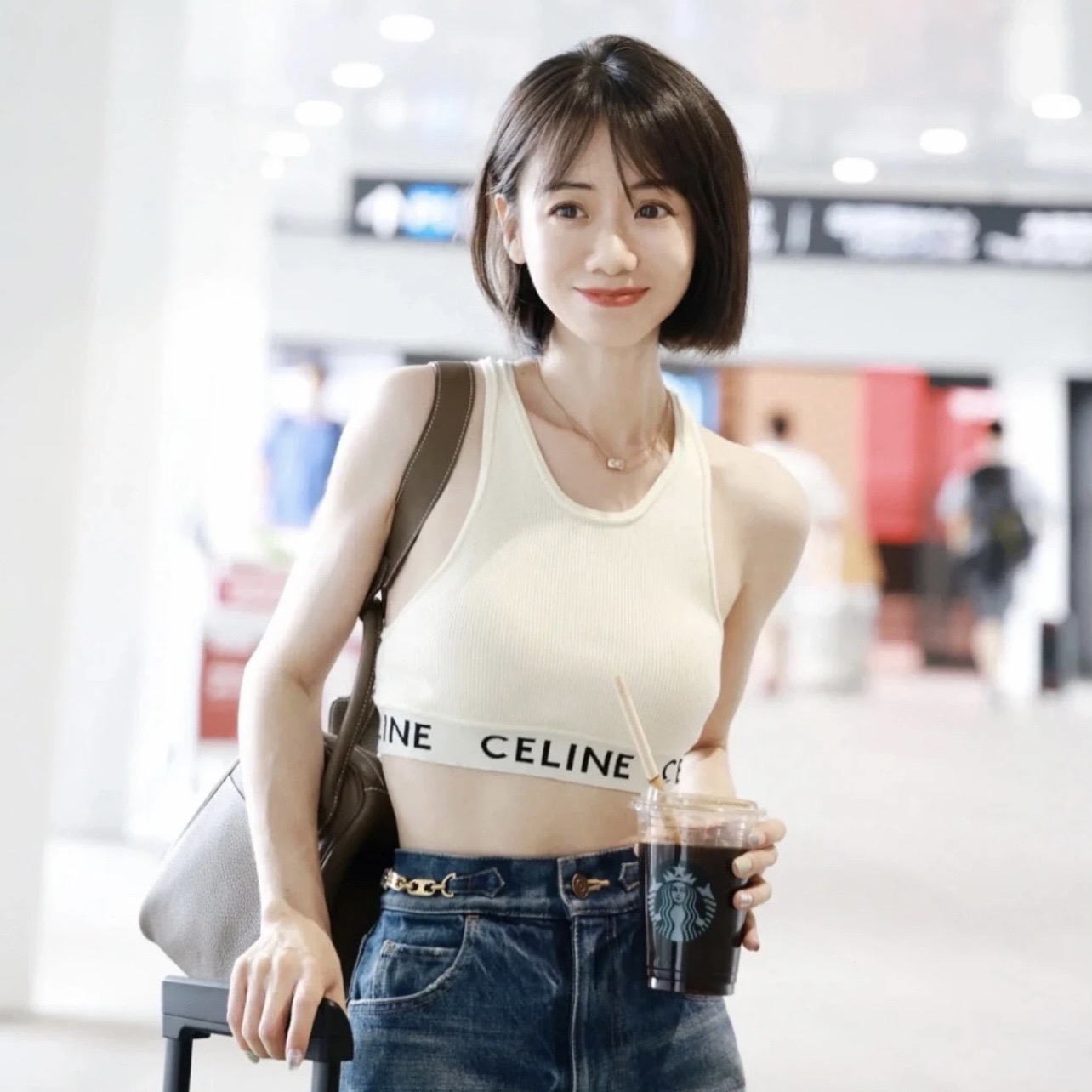 99新 Celine/思琳 au179/标语字母针织运动背心 L码 棉