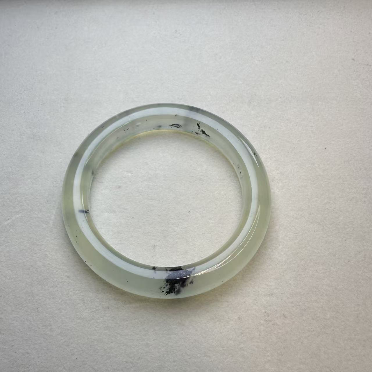 天然天然岫玉水墨丹青冰飘墨手镯