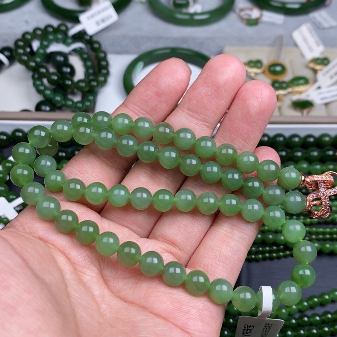 和田玉（碧玉）未镶嵌项链阿*