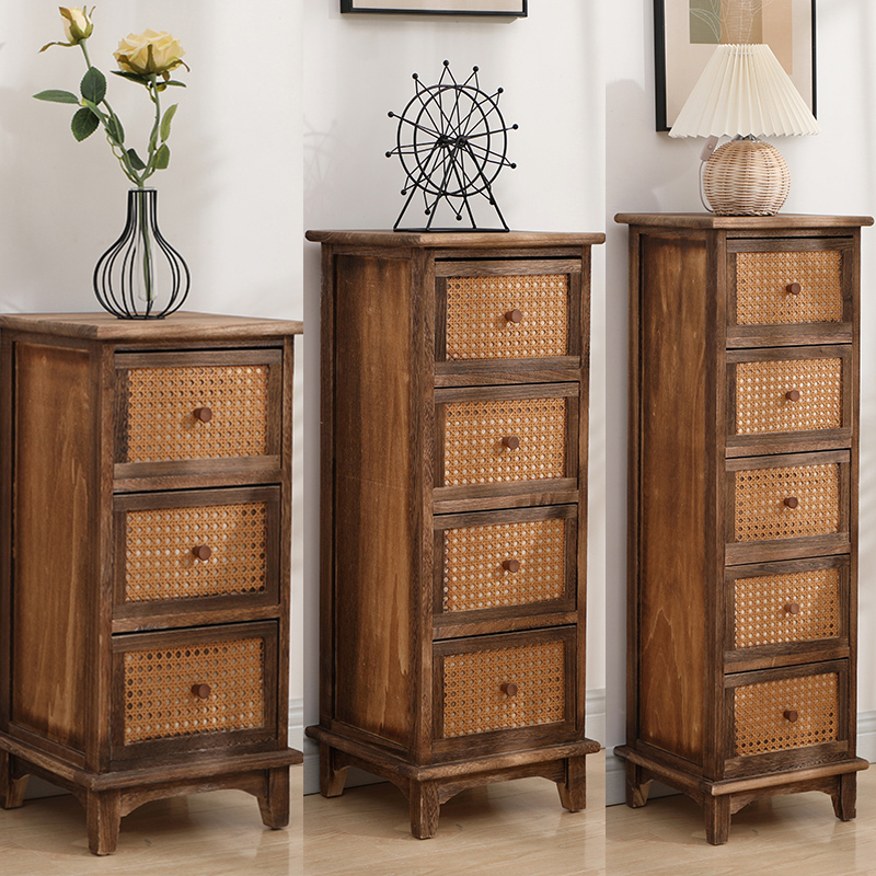 北欧实木床头柜斗柜抽屉式边角柜多功能收纳储物柜美式客厅夹缝柜