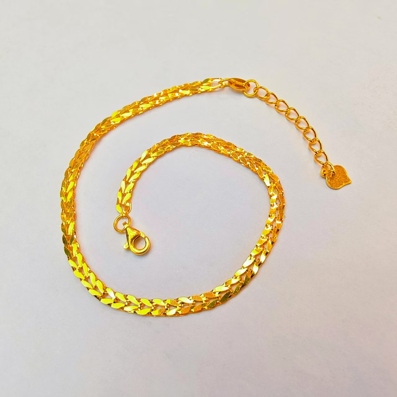 55#足金999  5G硬金工艺黄金手链麦穗手链