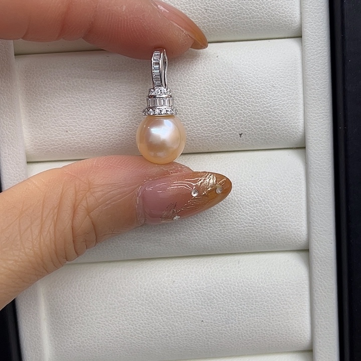 淡水珍珠吊坠(不含链)银S925镶嵌