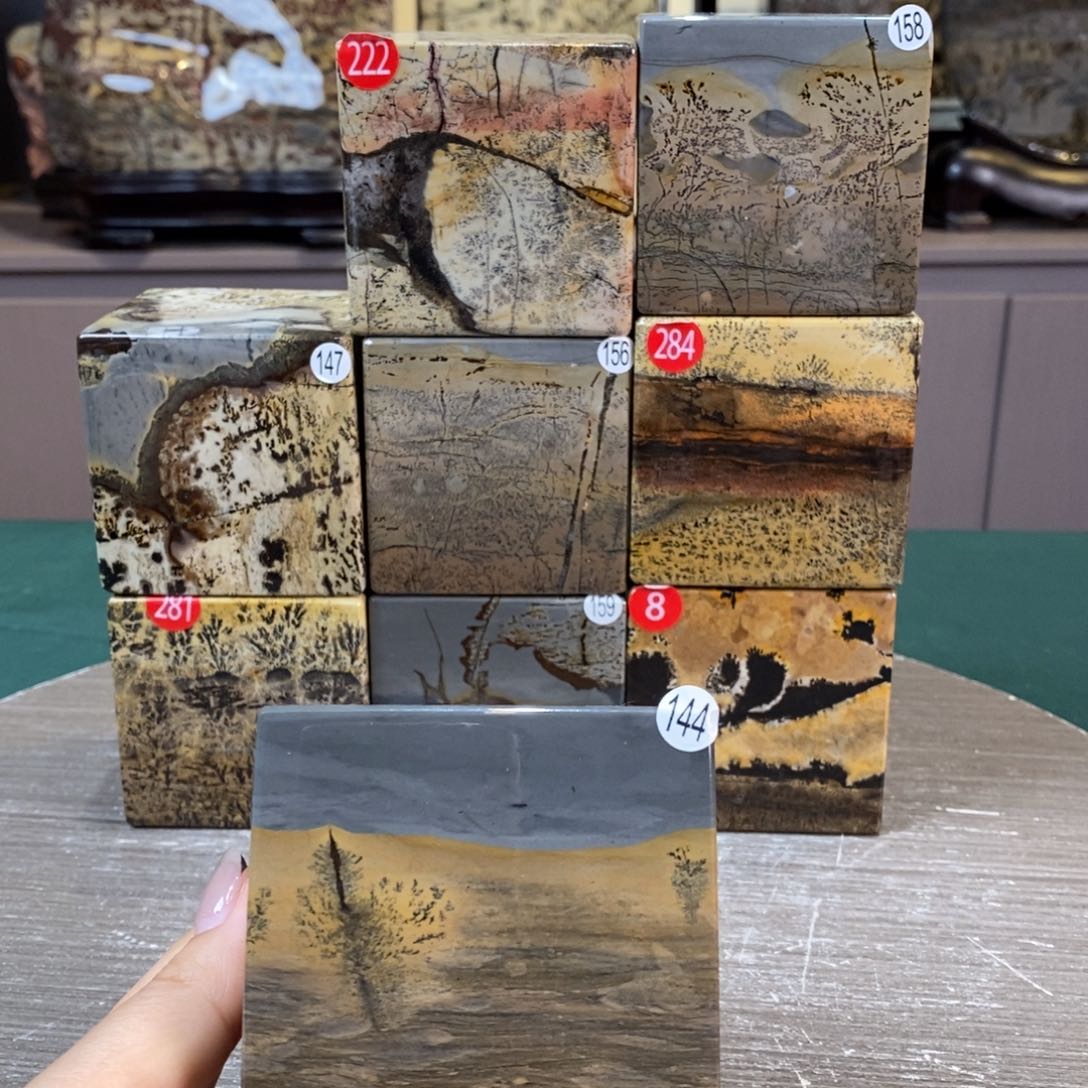 石材广西国画石草花石