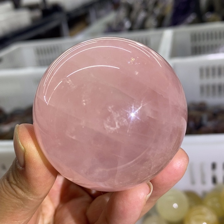 未镶嵌珠宝半成品紫晶粉晶球