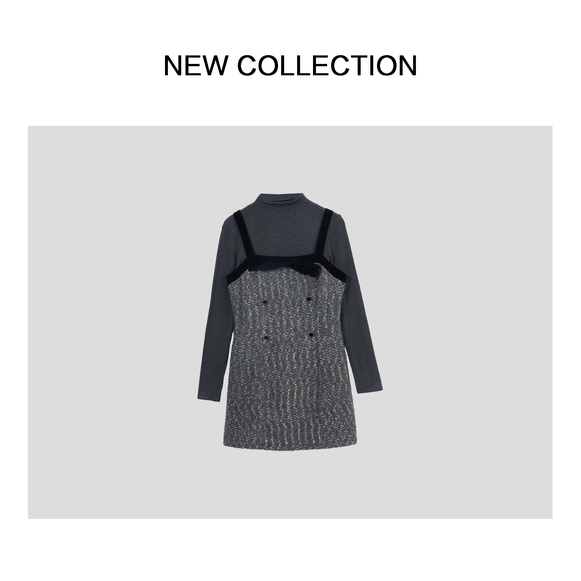 【龙哥专属】新款法式优雅上衣+连衣裙套装 D5F56017