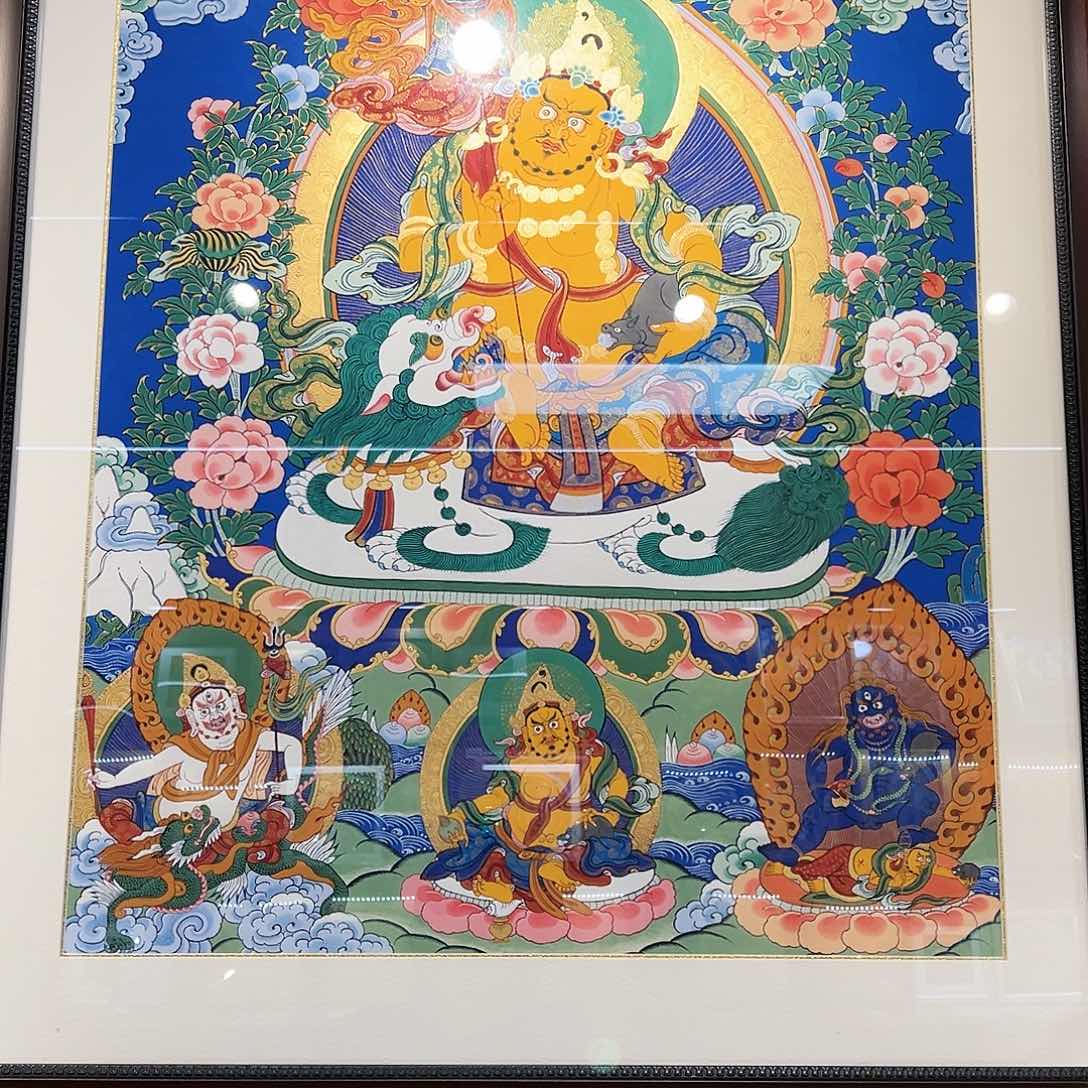 装裱画拾****r全手绘热贡唐卡五路财