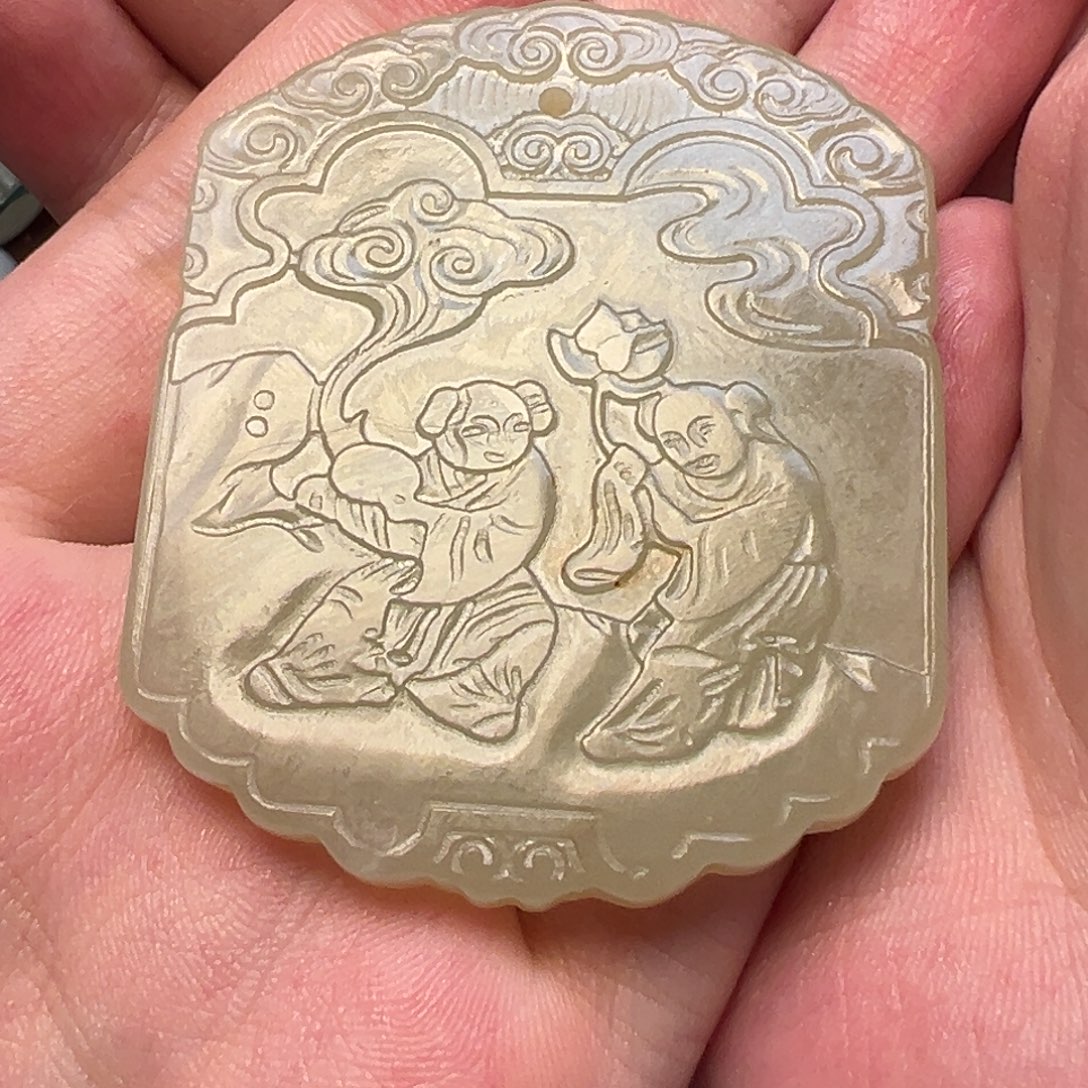 栀***子和田玉未镶嵌挂件