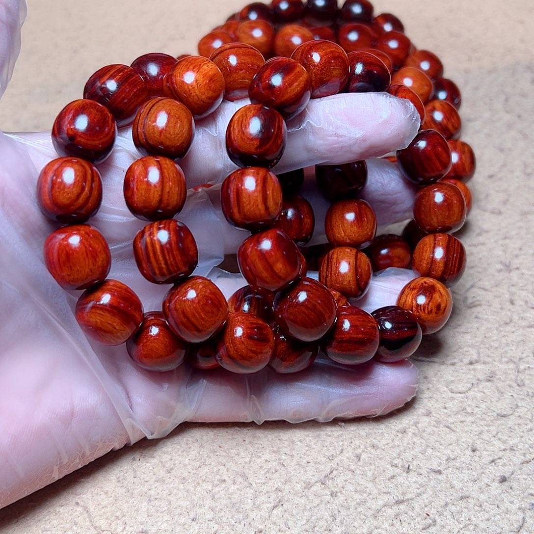 手串/手链小叶紫檀1.5琴料火焰纹大黑线鳞底头货