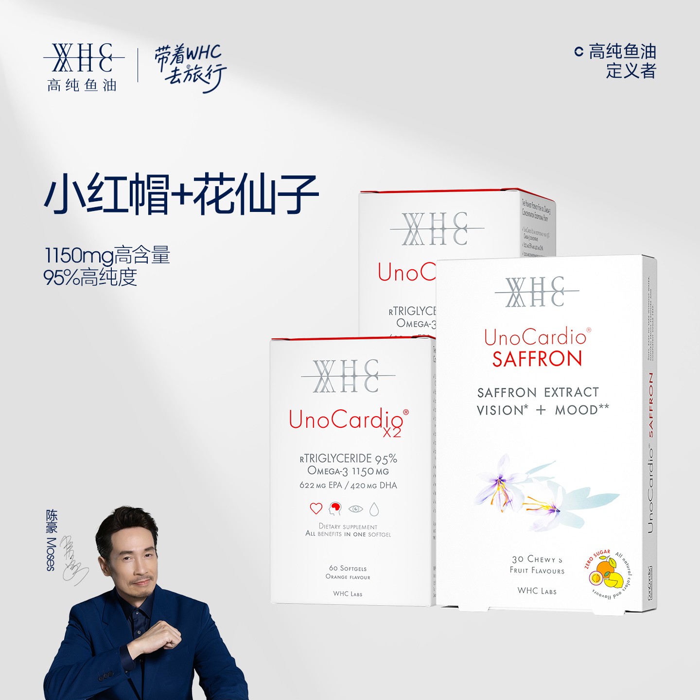 【静姐甄选】比利时WHC小红帽鱼油rTG花仙子藏红花鱼油舒压好情绪 
