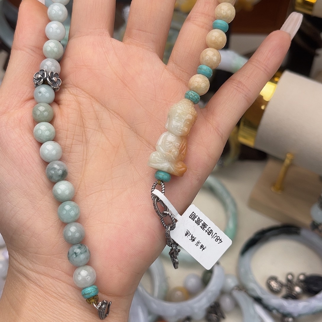 猫***翡翠未镶嵌手链手链