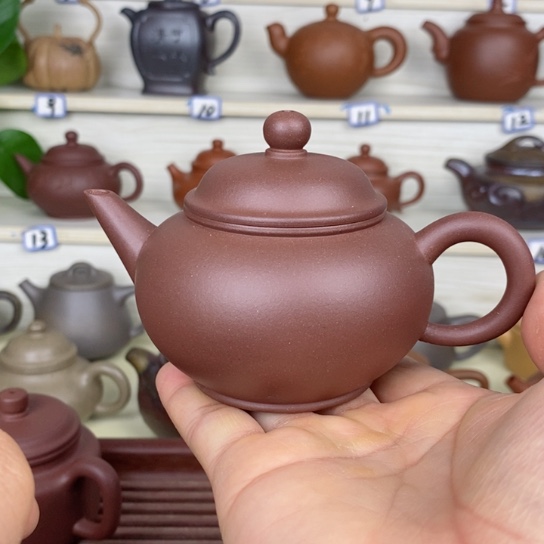 紫砂茶壶风釉羊角山紫泥160cc左右半手工