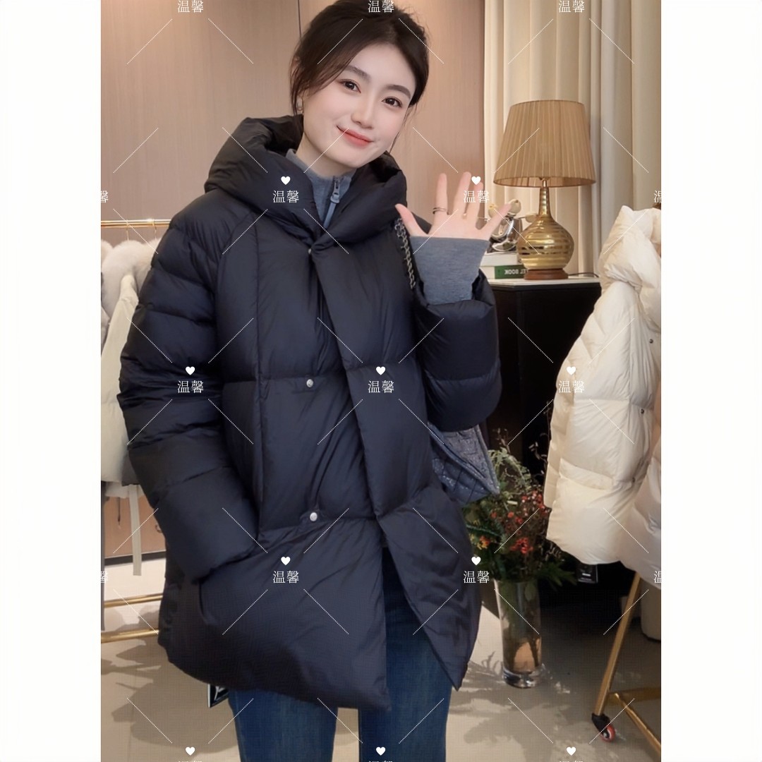 云朵连帽纯色超轻90白鸭绒羽绒服女短款2025年新款加厚休闲外套冬