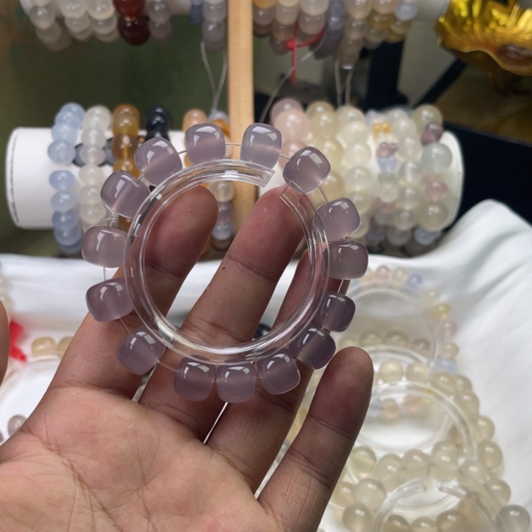 未镶嵌帝王紫老型珠定制玛瑙