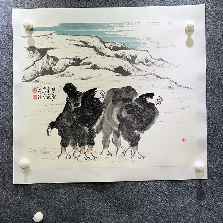 国画知鱼之乐纯手绘