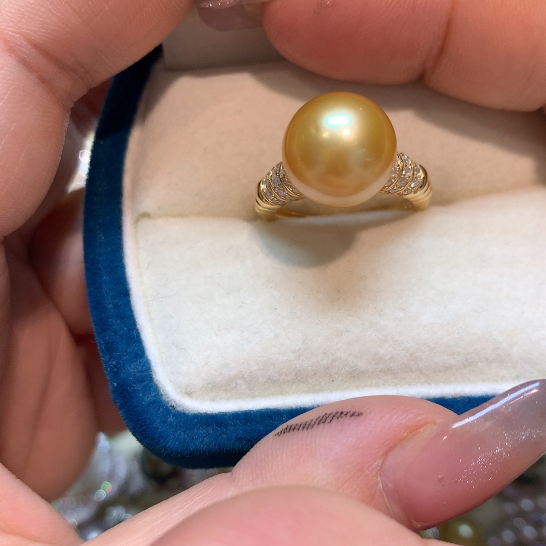 海水珍珠戒指银S925镶嵌