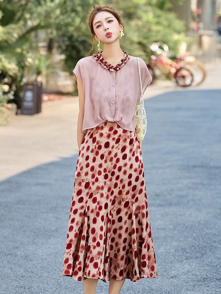 25039#新款夏季【裙长115】【上衣＋吊带裙】两件套【1-2】