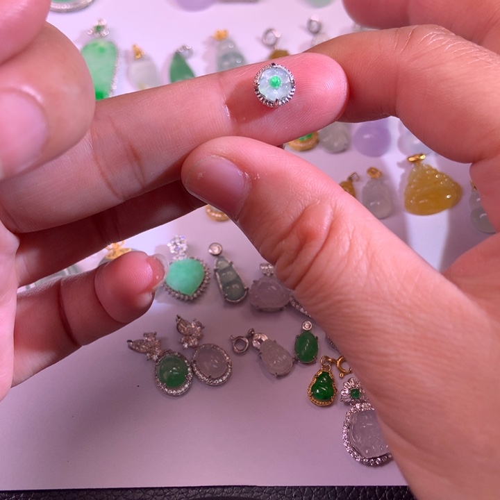 翡翠银S925镶嵌颈饰