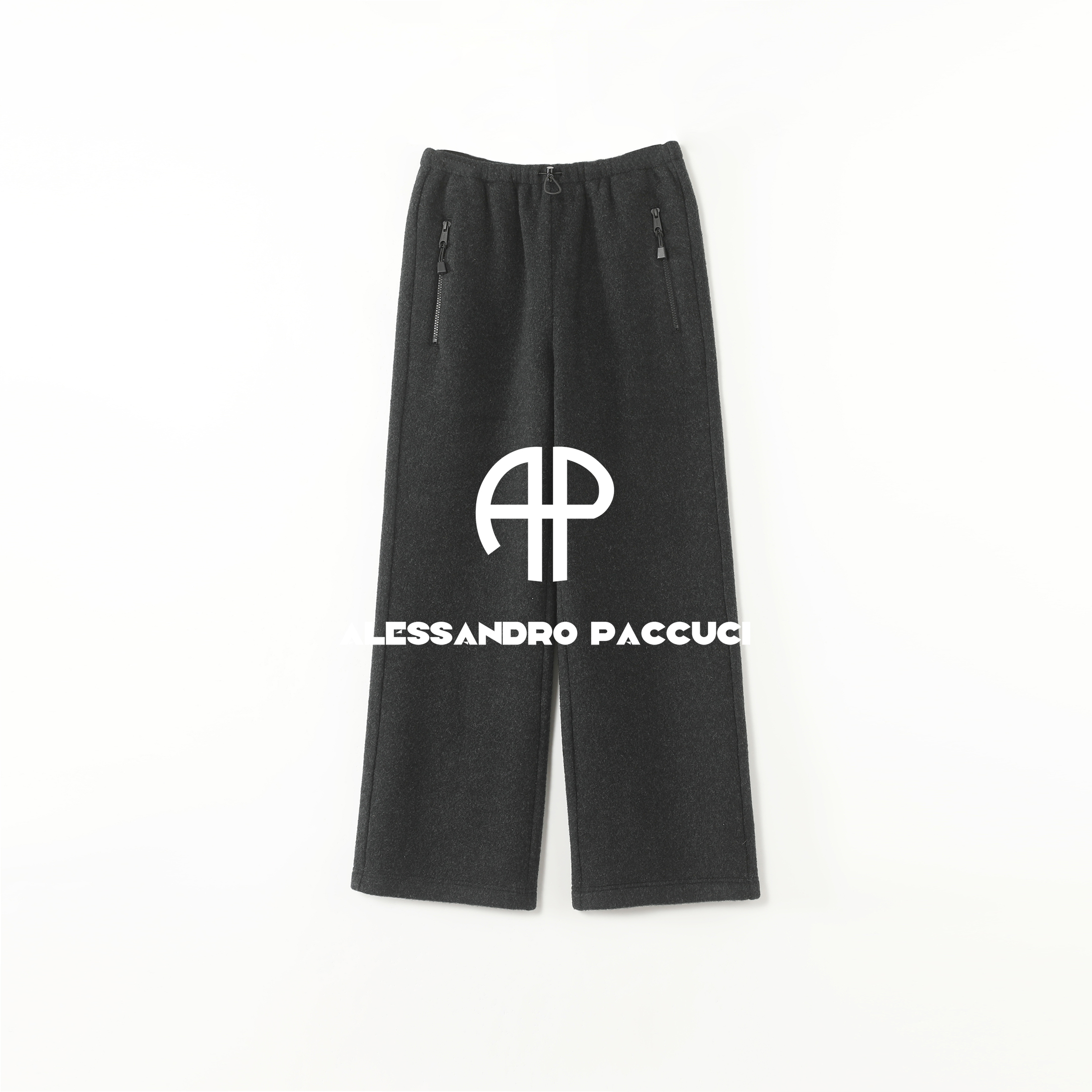 AP洛哥54281KC 双面绵羊毛抽绳松紧腰两色简约休闲时尚百搭长裤