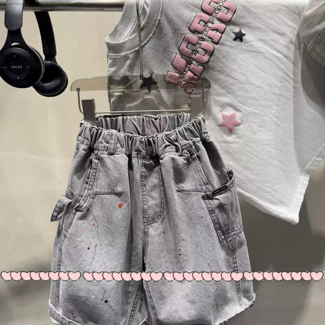 3938洋气时髦休闲百搭个性夏季男女童潮款牛仔短裤