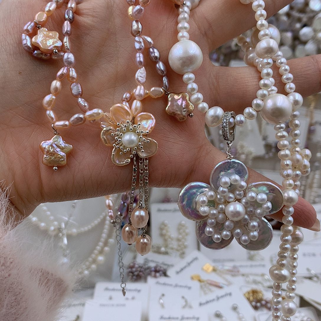 项链银S925镶嵌淡水珍珠胡*妞