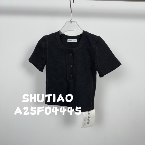 【SHUTIAO】2025夏季：新款小众设计款T恤A25F04445