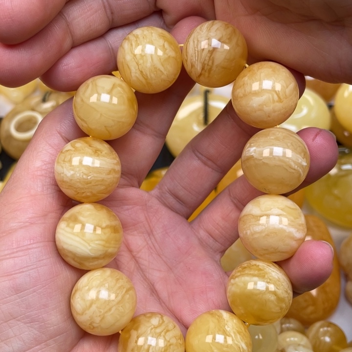 未镶嵌蜜蜡裸石蜜蜡20大手串