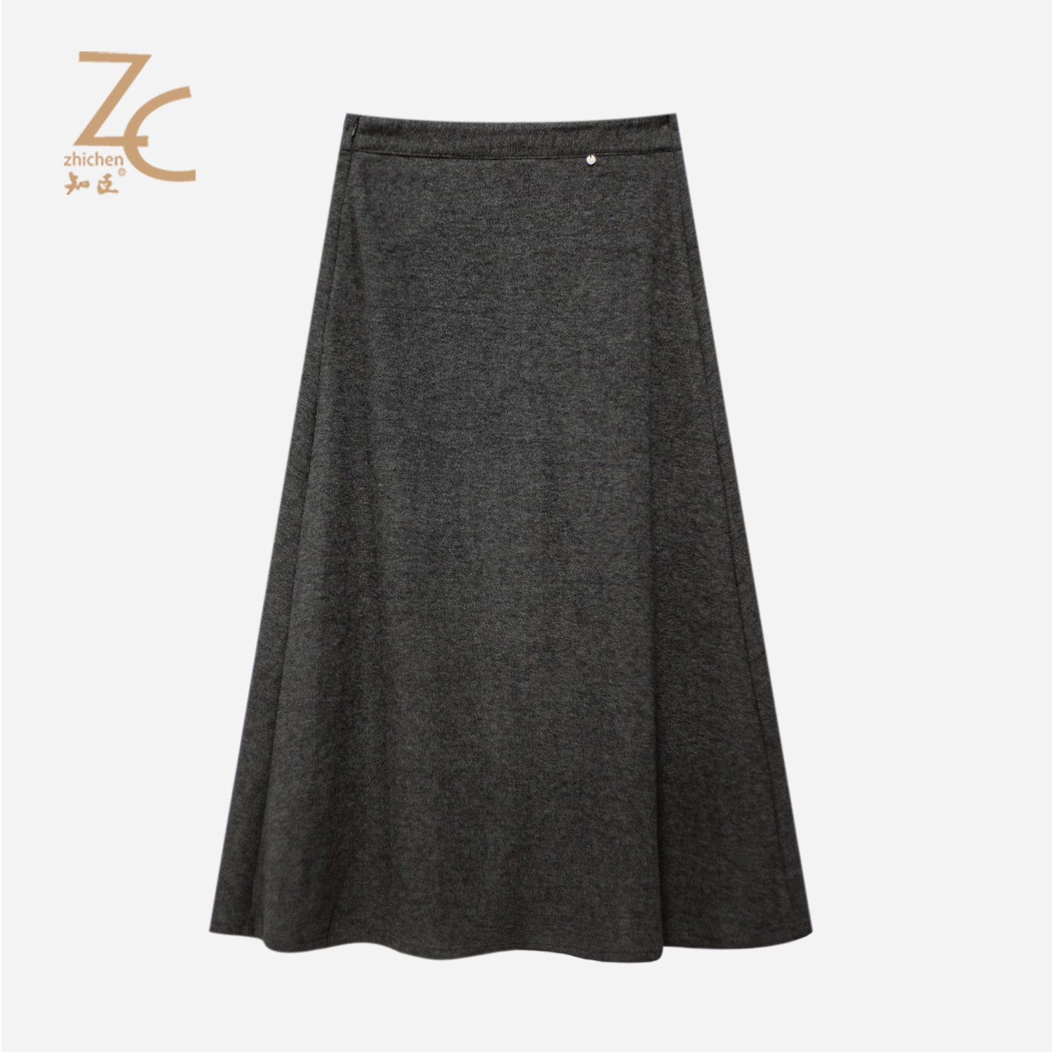 知臣冬季新品 温柔气质全松紧腰加绒厚款A摆长裙女 T25844072