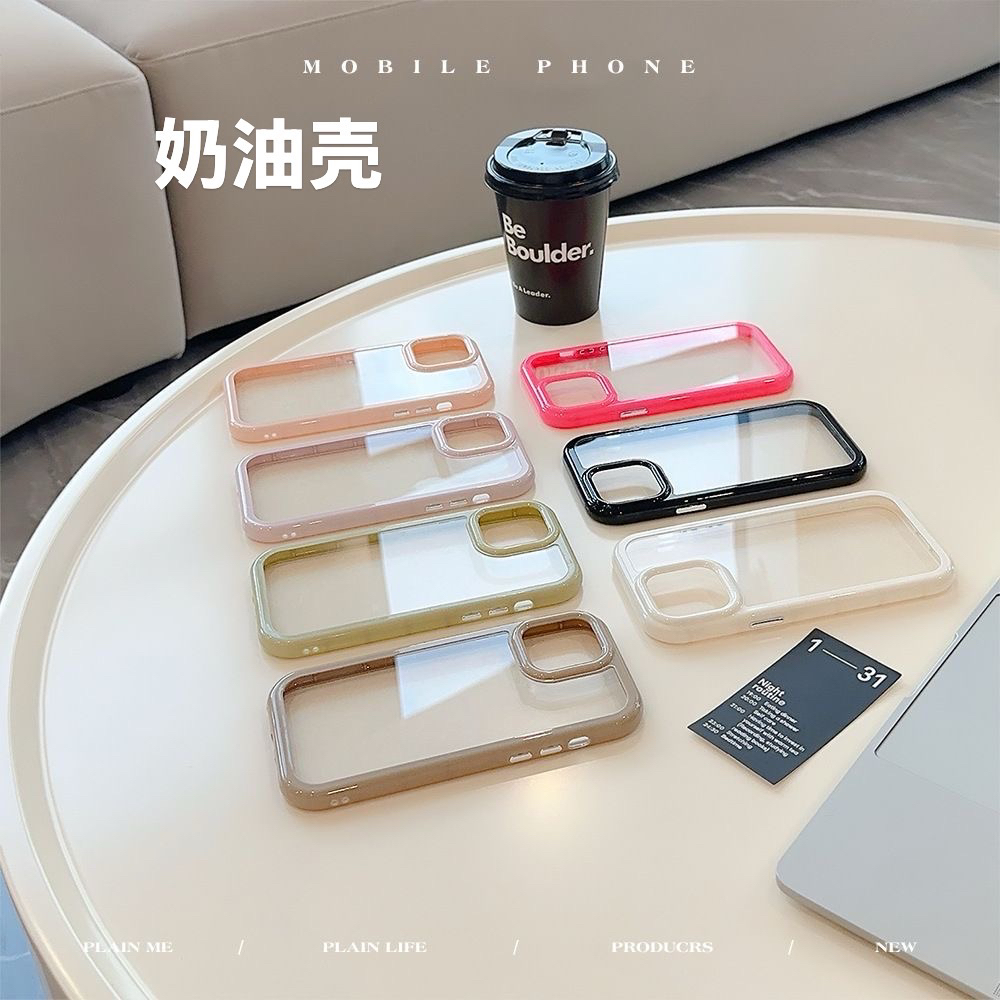 奶油边框立体贴纸滴胶手机壳