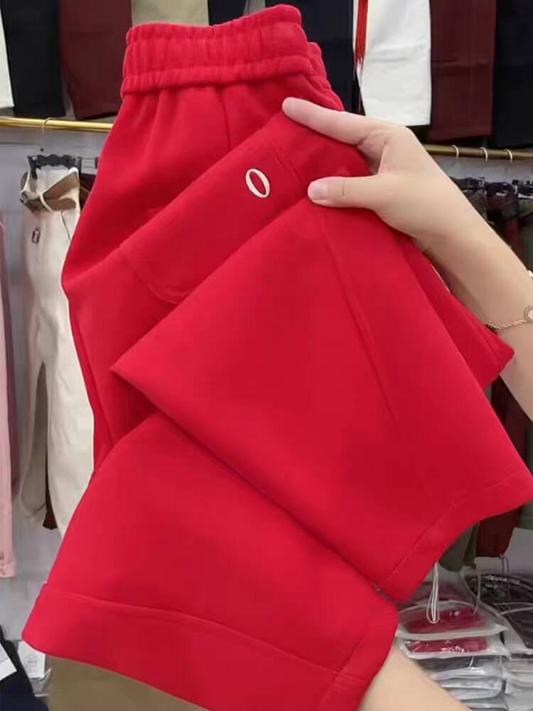 时尚休闲大码高腰宽松女士卫裤松紧腰百搭显瘦哈伦裤九分休闲裤