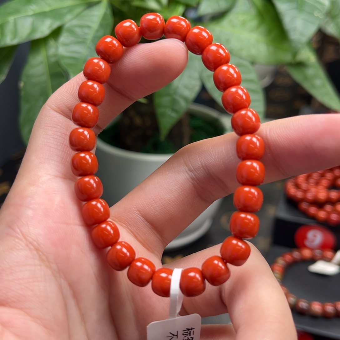 南红玛瑙未镶嵌手链保山冷水河老型手串7+