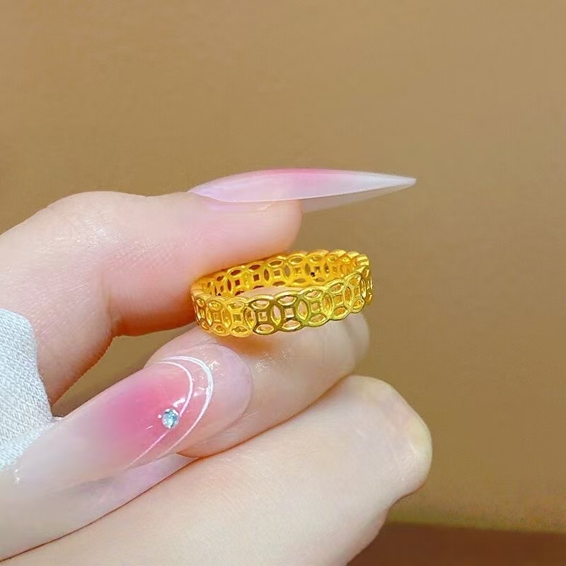 戒指 时尚经典铜钱戒（点进去选圈口）