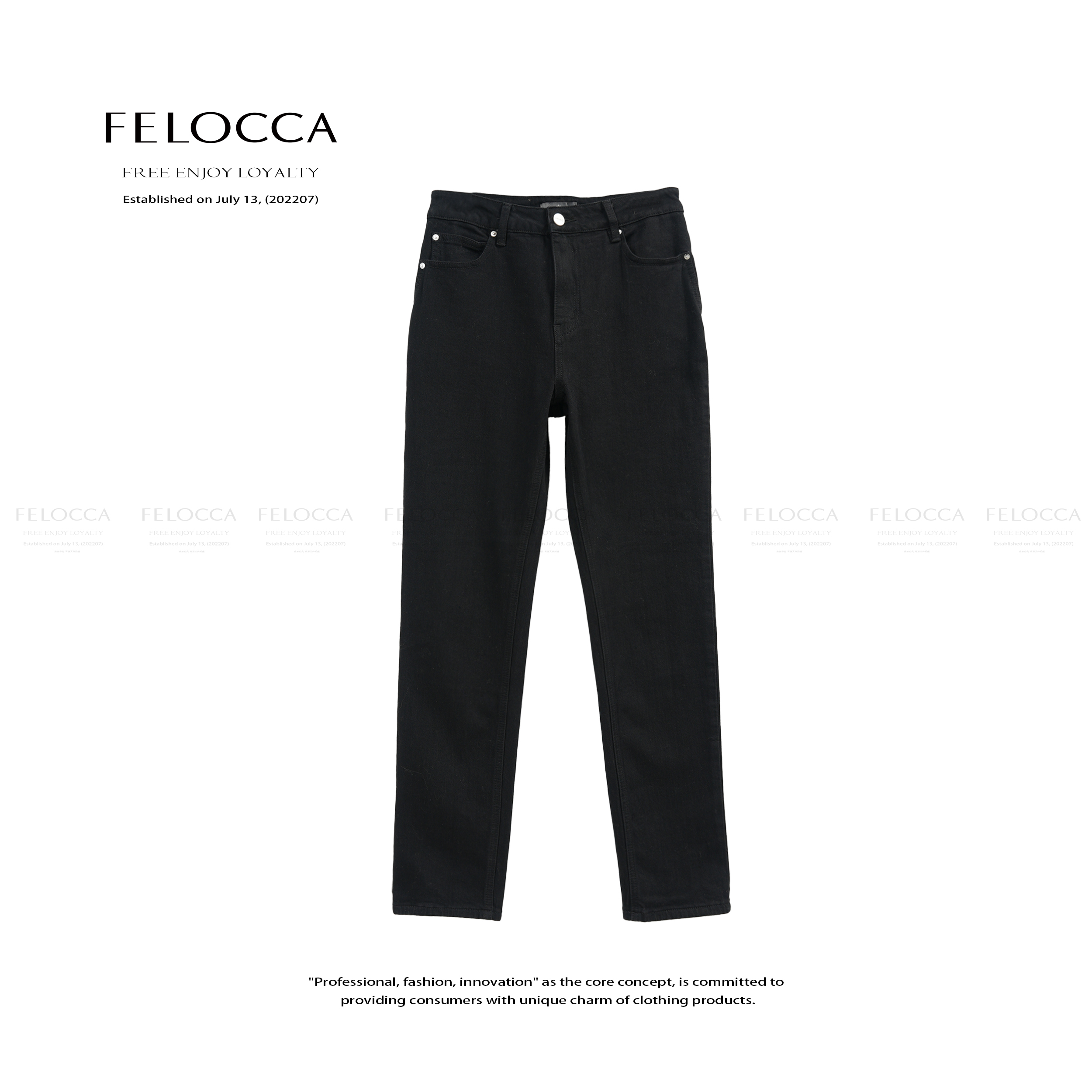 【FELOCCA】小脚新款休闲百搭直筒加绒牛仔裤25SNZ152-1